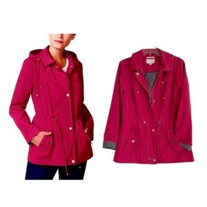 Charter Club pink raincoat jacket with hood Size Med